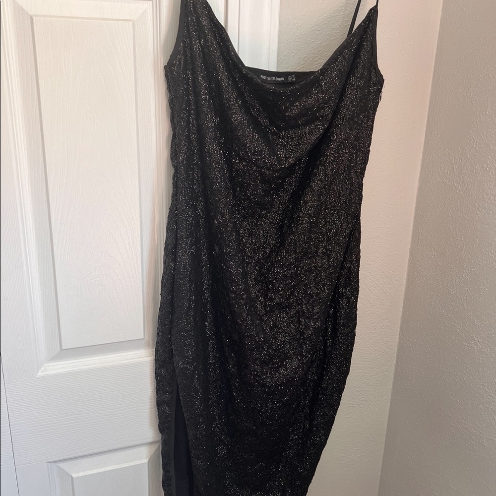 Black sequin dress pretty little thing
